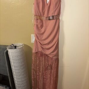 Fashion Nova Blush Lace Maxi Dress